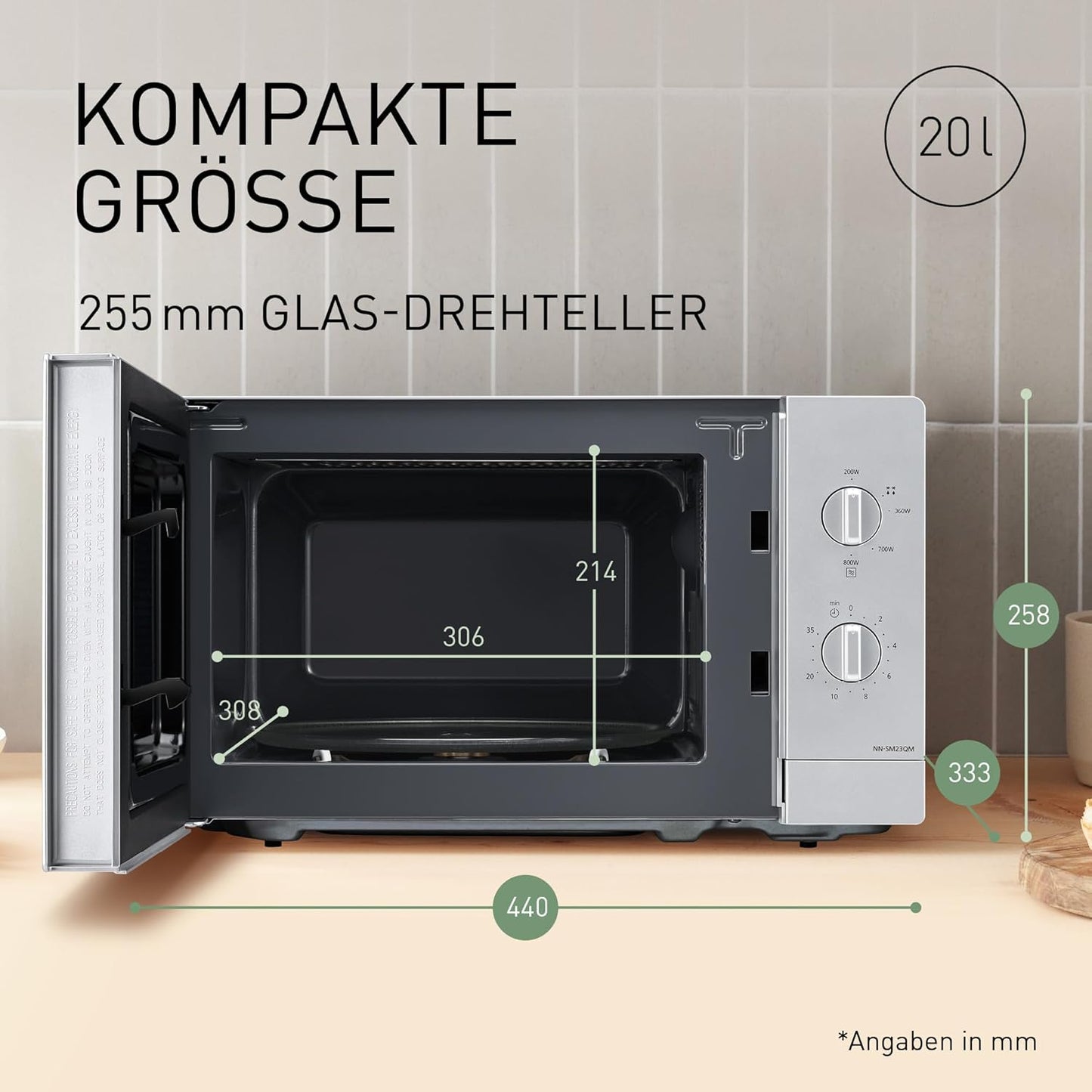 Mikrowelle NN-SM23QMEPG, Solo Compact Silver