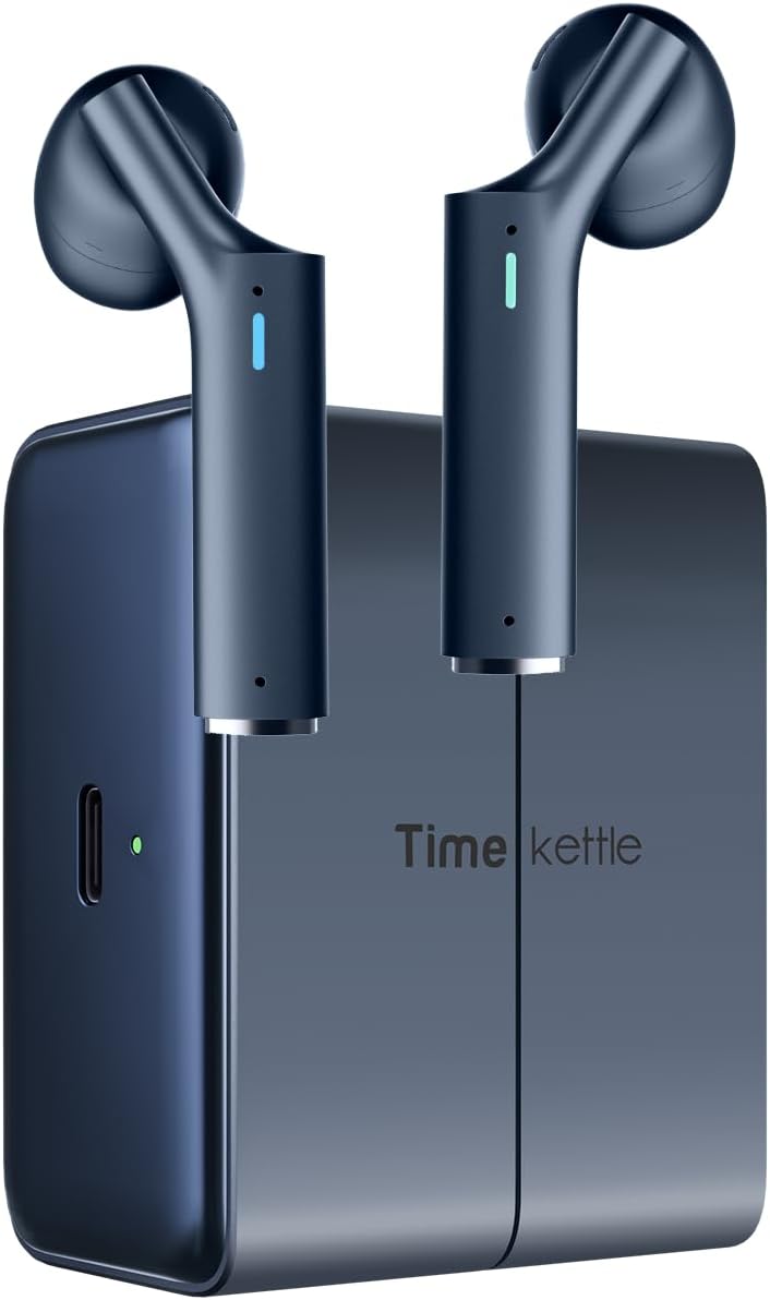 AI Übersetzer-Kopfhörer mit Simultanübersetzung, blau
