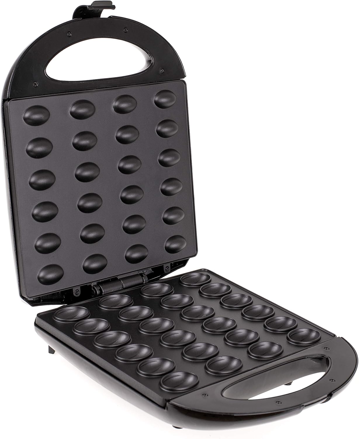 Waffeleisen für Nussgebäck (24 Nusshälften), Schwarz
