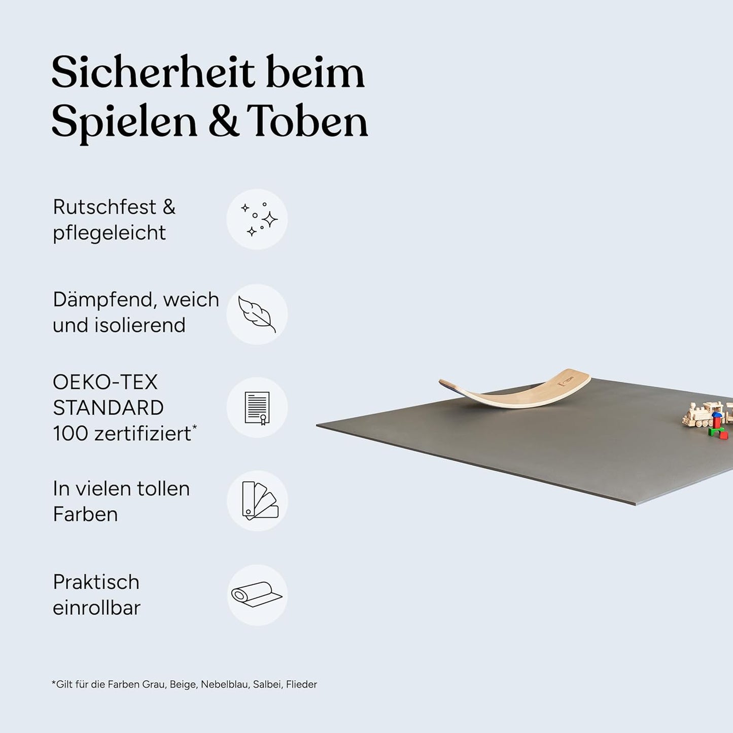 Krabbelmatte PRO Spielmatte Baby (extra dick), Beige 160 x 160 cm