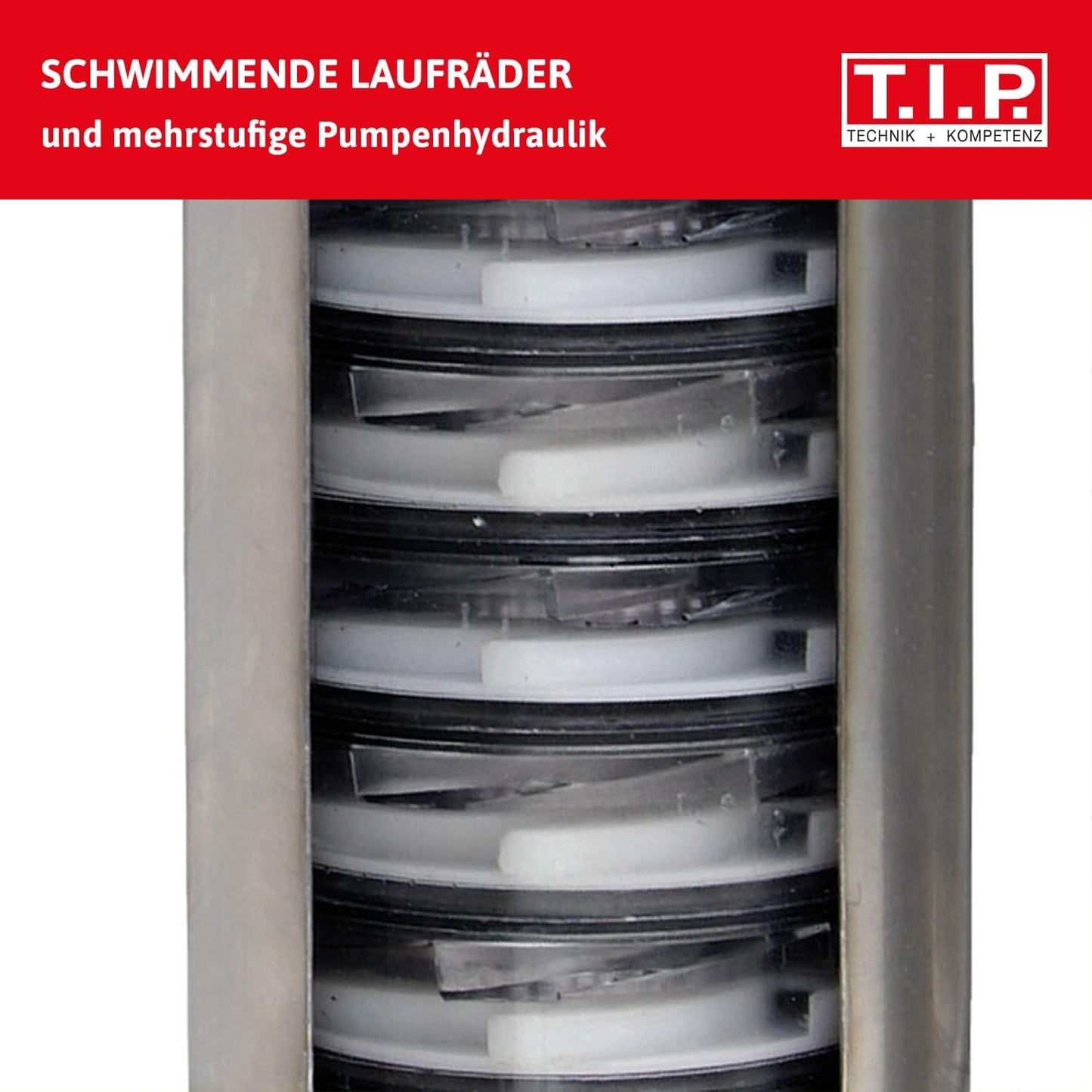 Tiefbrunnenpumpe mehrstufig 30, Fördermenge 5.500 l/h, Förderhöhe/Druck: 40 m / 4.0 bar Pumpe ohne Schlauch