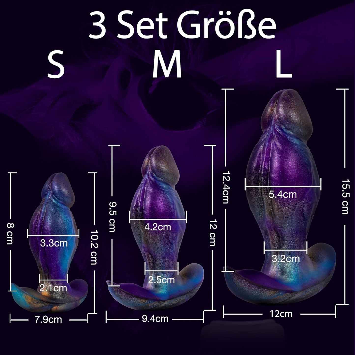 3er-Set Analdildo, S+M+L