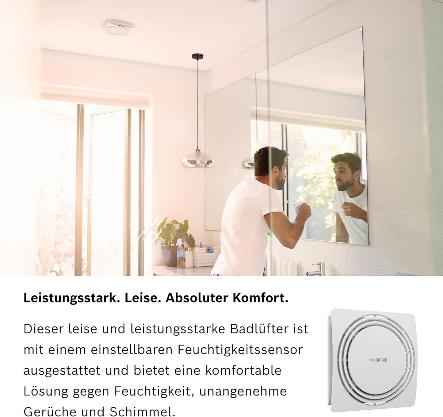 FAN 1900 W100 DH, 100 mm diameter Feuchtigkeitssensor mit Timer