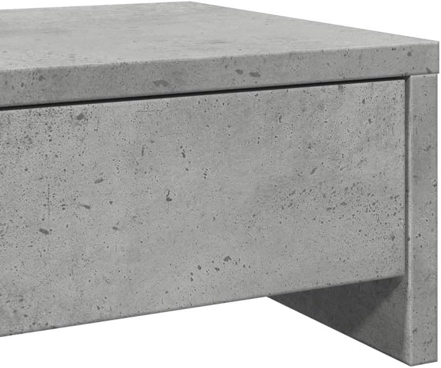 Lucija Monitorständer mit Schubladen, 50 x 27 x 15 cm Betongrau