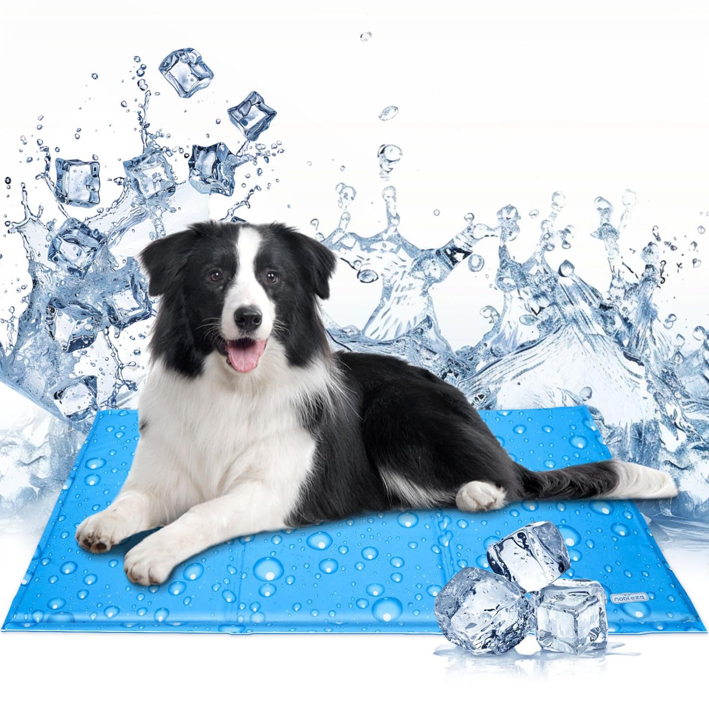 Selbstkühlende Hundekühlmatte mit ungiftigem Gel, L 90 x B 50 x H 1 cm Hellblau