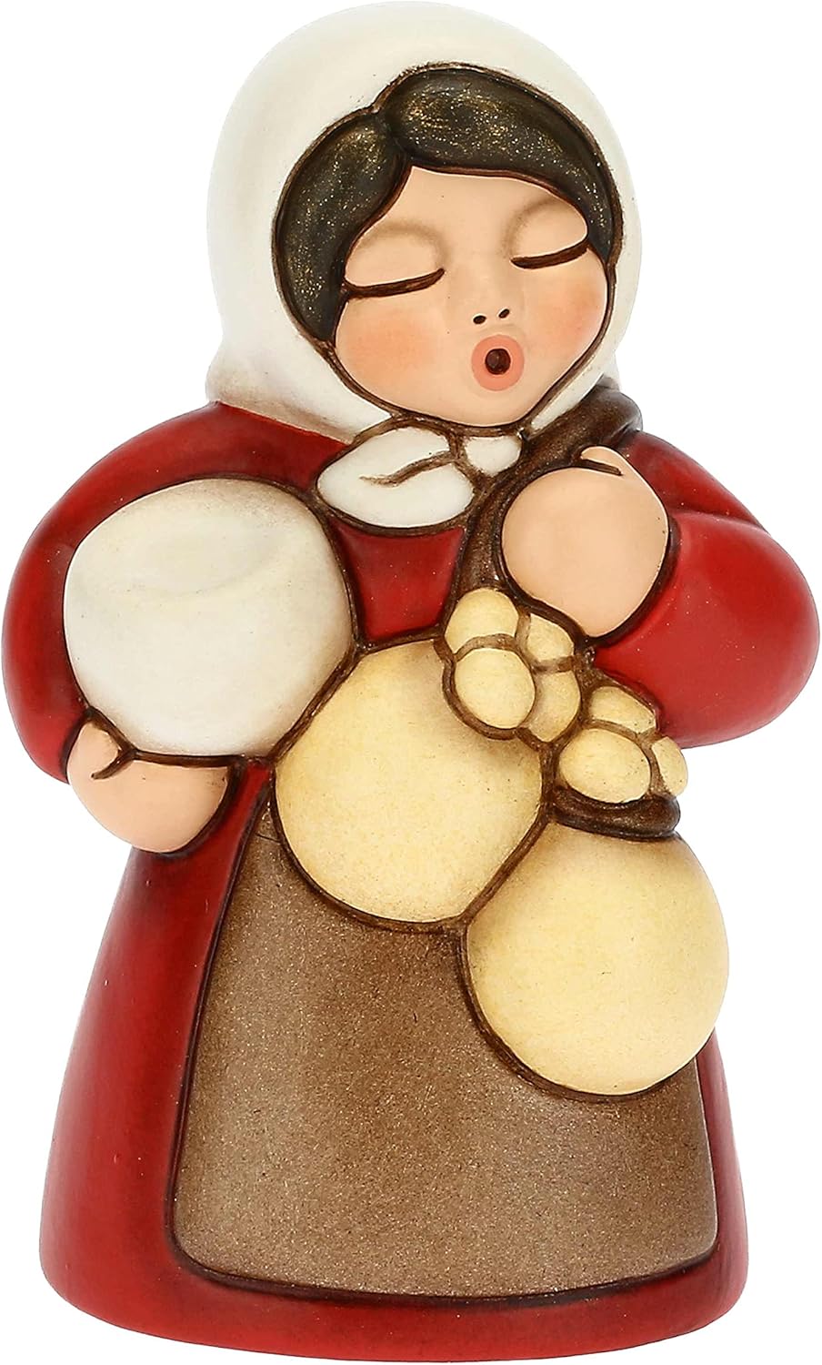 Krippenfigur - Frau mit Käse