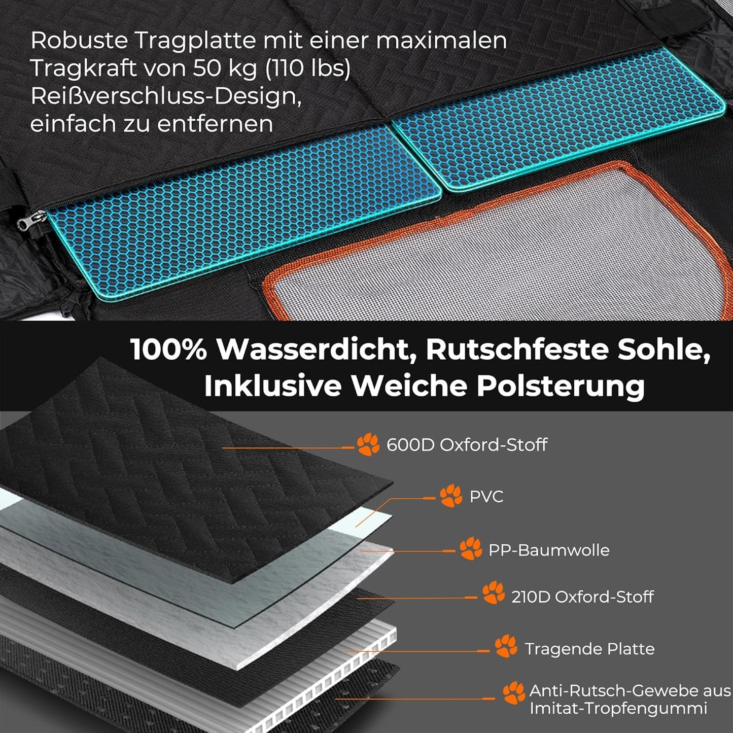 Grosser Hundeautositz mit wasserfester Matte