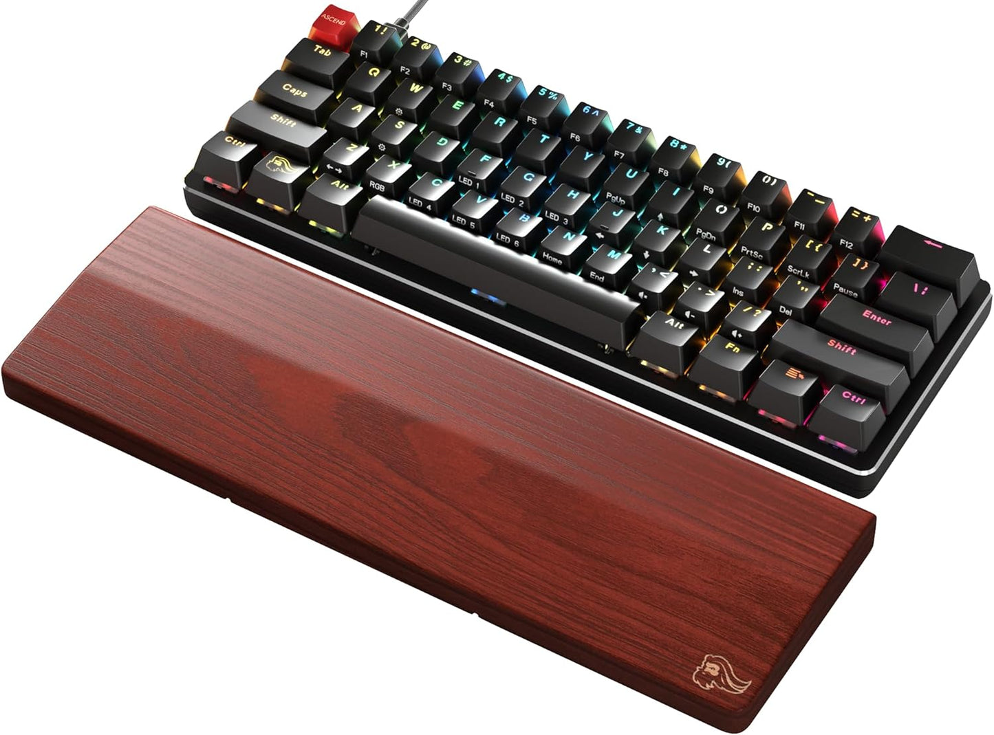 Holz Tastatur-Handballenauflage Kompakt, 19 mm stark Kompakt Oak