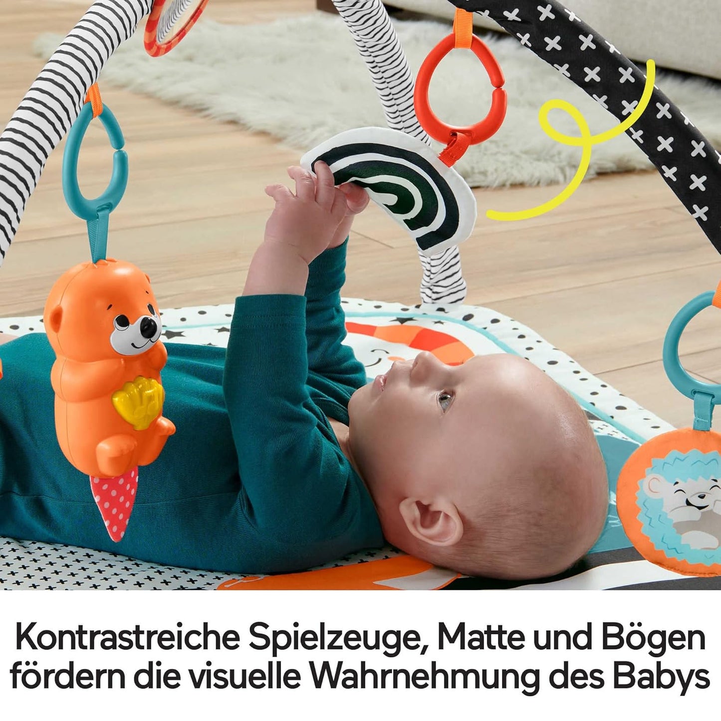 Tierfreunde Kontrast-Spieldecke, Spielbogen mit Musik und Licht, Deluxe Kick