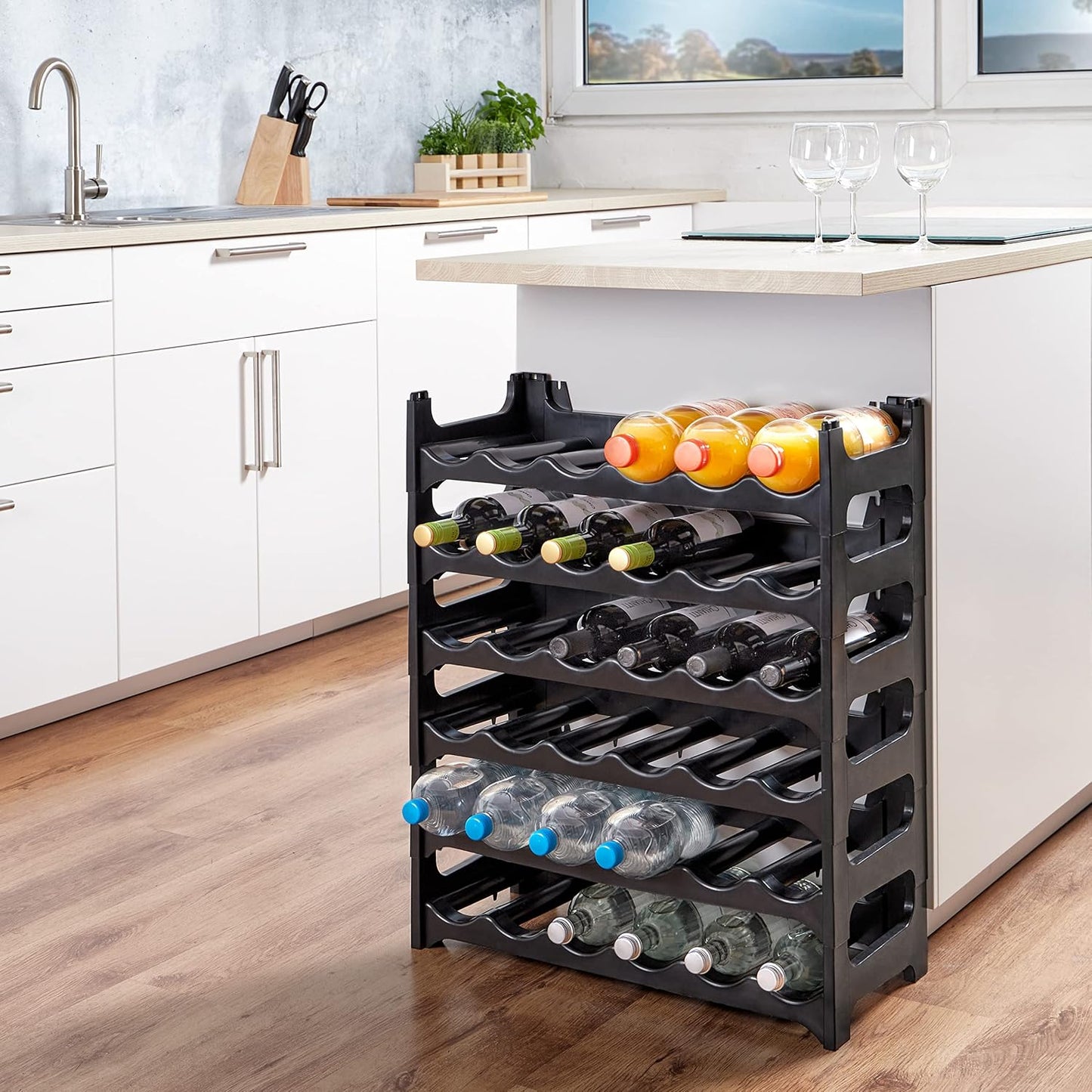 Modulares Flaschenregal, 6 Module für 36 Flaschen
