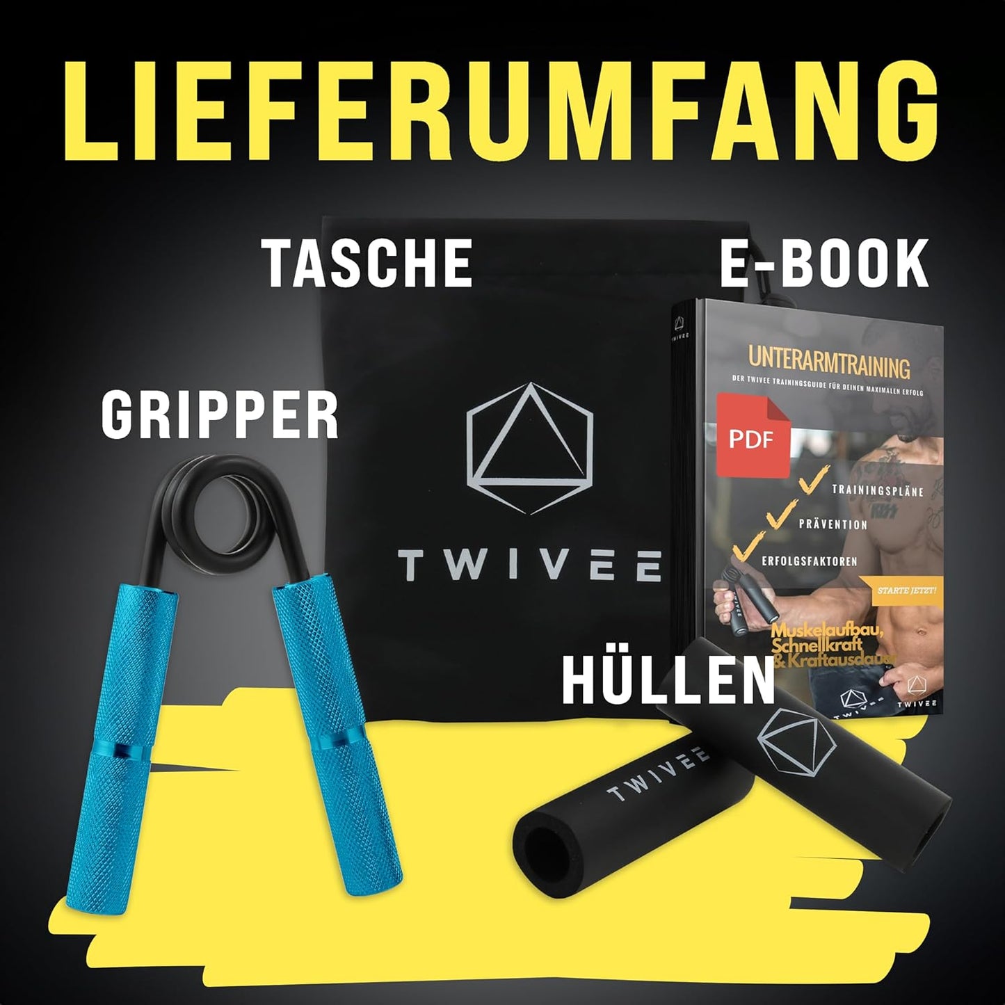 Fingerhantel Gripper für Griffkraft-Training (45 kg), Blau / Schwarz 100 lbs = 45 kg - Anfänger