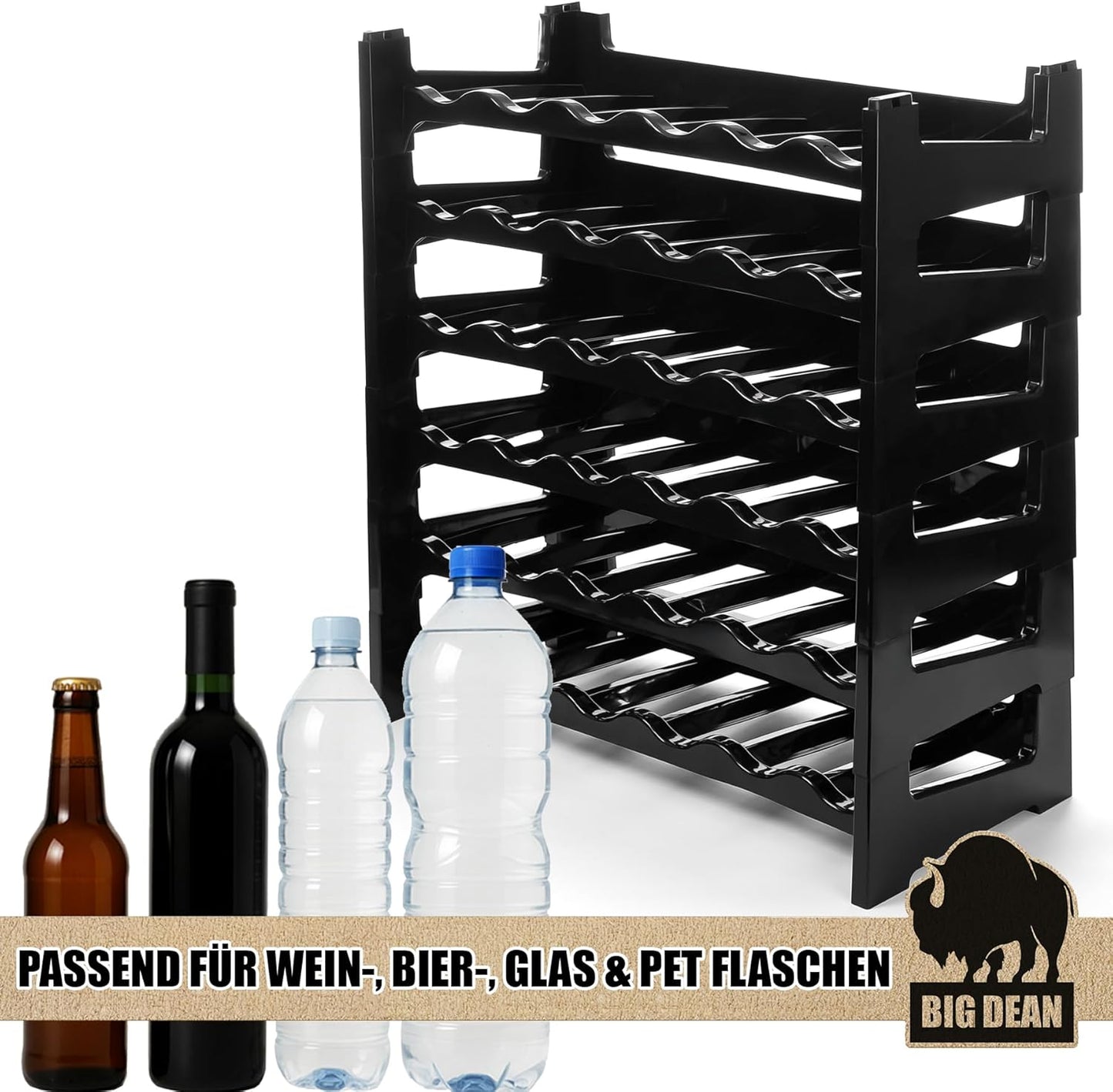 Stapelbares Flaschenregal, 6 Stück (36 Flaschen)
