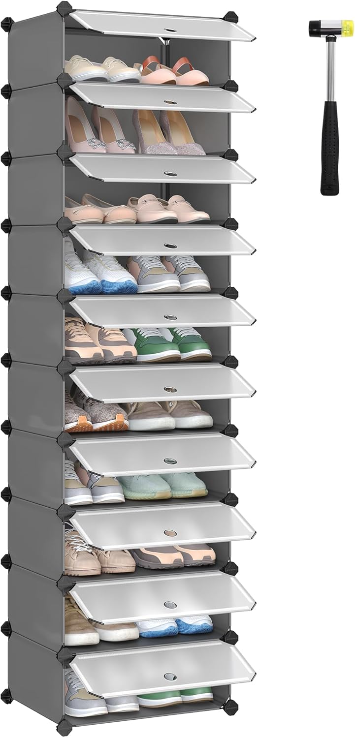 Steckregalsystem für Schuhe, 1 Grau