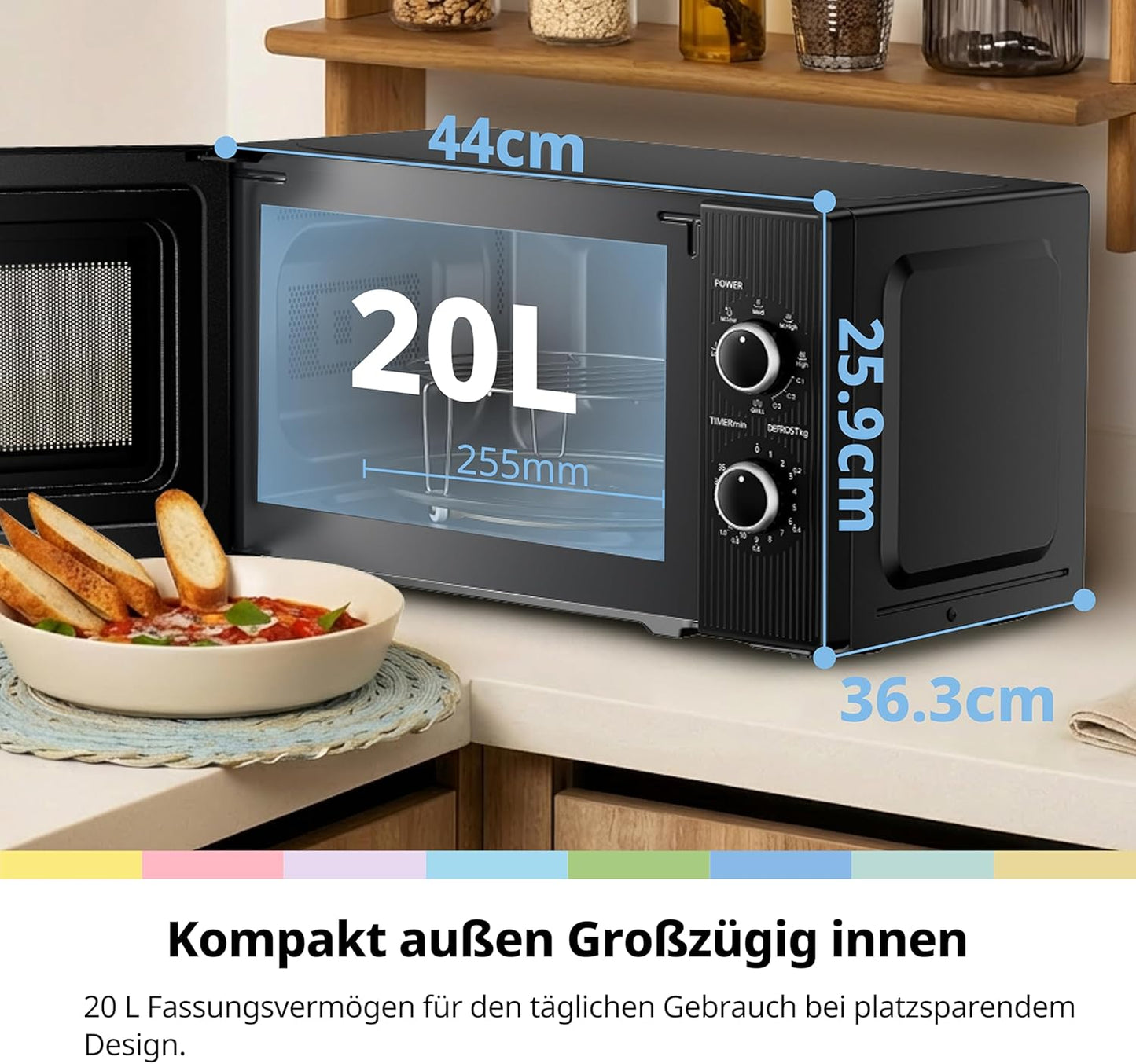 Mikrowelle mit Grillfunktion, 20 l Grill