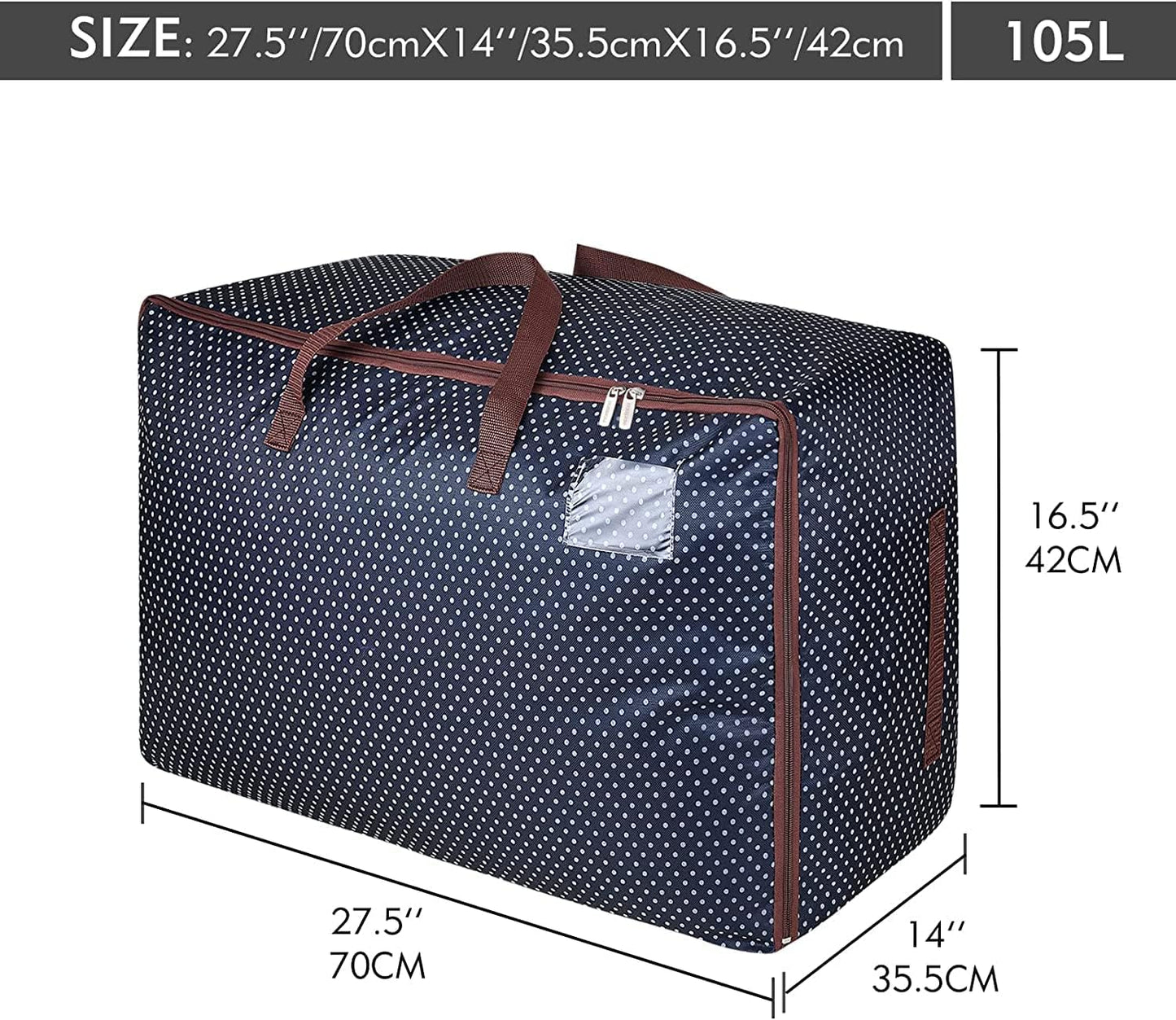 Faltbarer Kleidersack (3er-Set, 105L), Blau 3 x 105L
