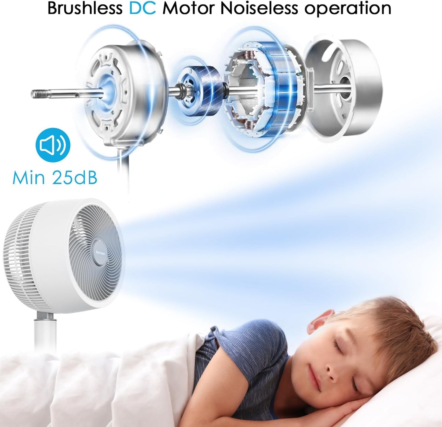 Standventilator mit 3D-Oszillation & Fernbedienung