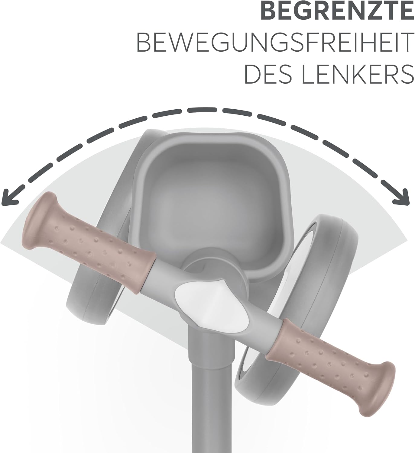 Laufrad mit Korb, Grau
