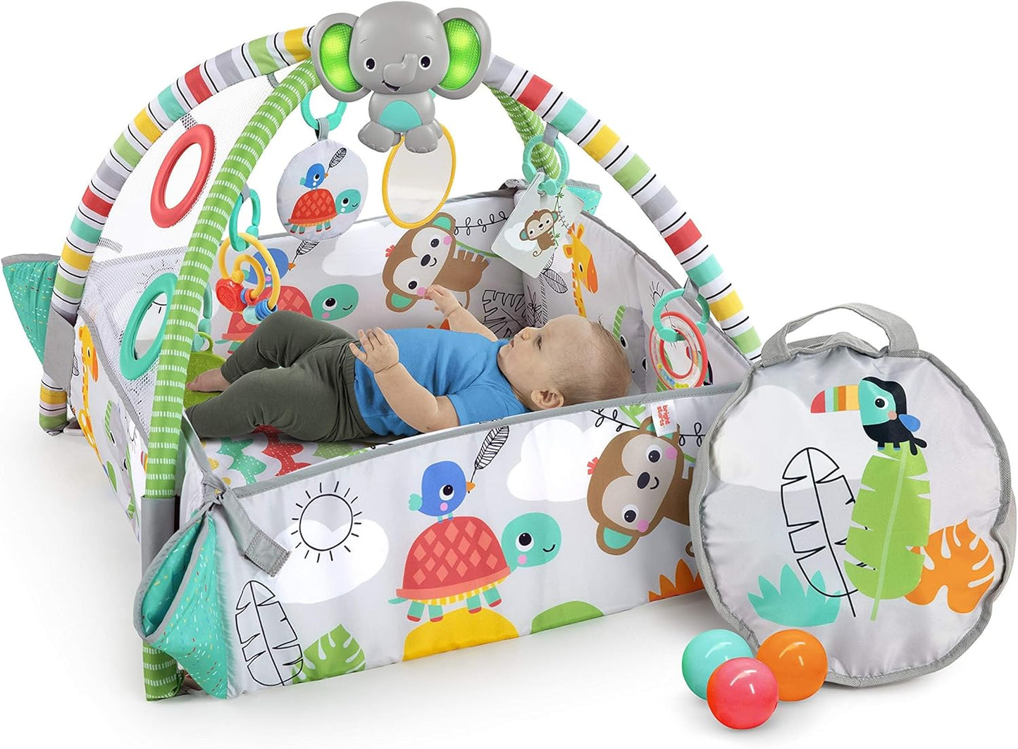 Erlebnisdecke & Bällebad 5in1 mit Musik und Licht, Grau