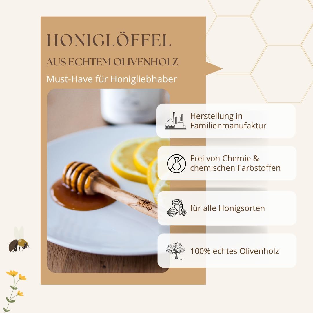 3er-Set Honiglöffel aus Olivenholz, 3er Set Honiglöffel zum Sparpreis
