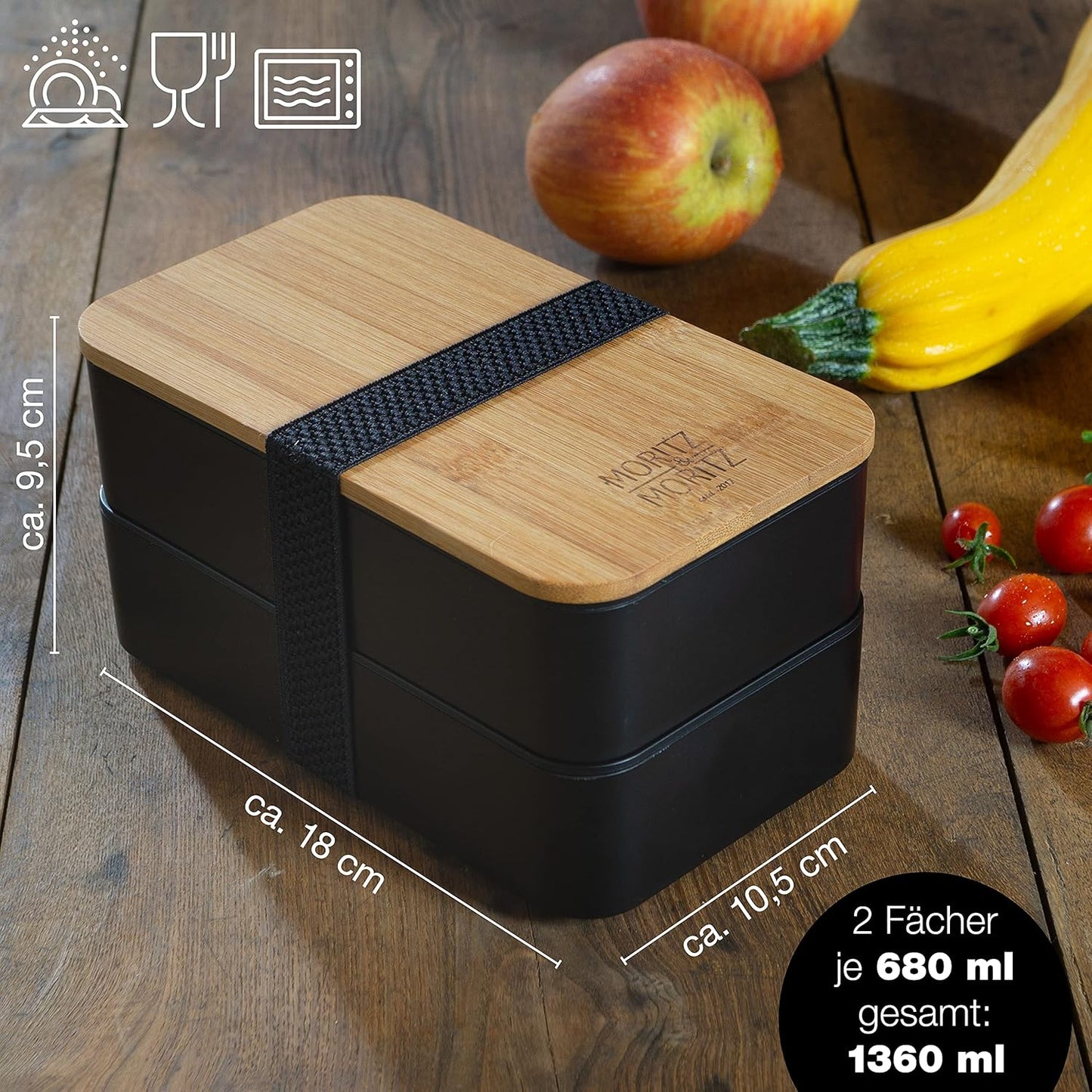 3er-Set Bento Box - Japanische Lunchbox, 3er Pack|Mix