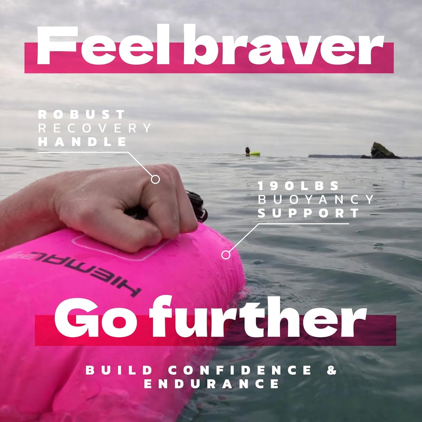 Offenwasser-Schwimmboje mit Trockensack 15 l, Pink