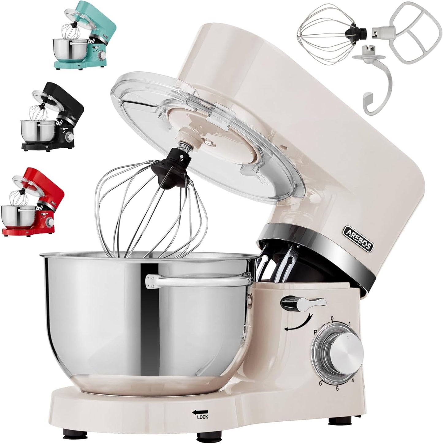 Küchenmaschine mit 2 Rührschüsseln, Creme