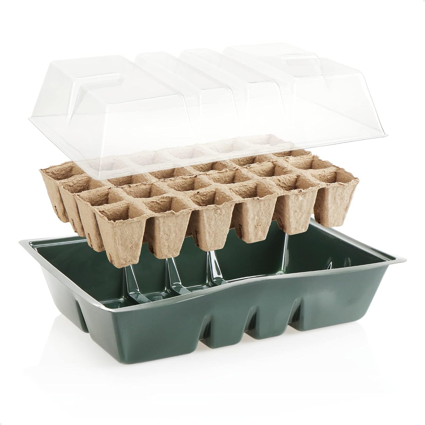 6er-Set Zimmergewächshäuser, 6x Zimmergewächshaus - Schwarz/Braun