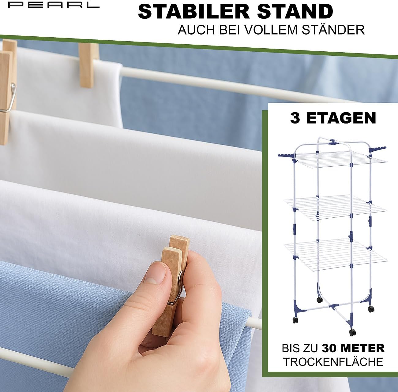 Wäscheturm mit Rollen