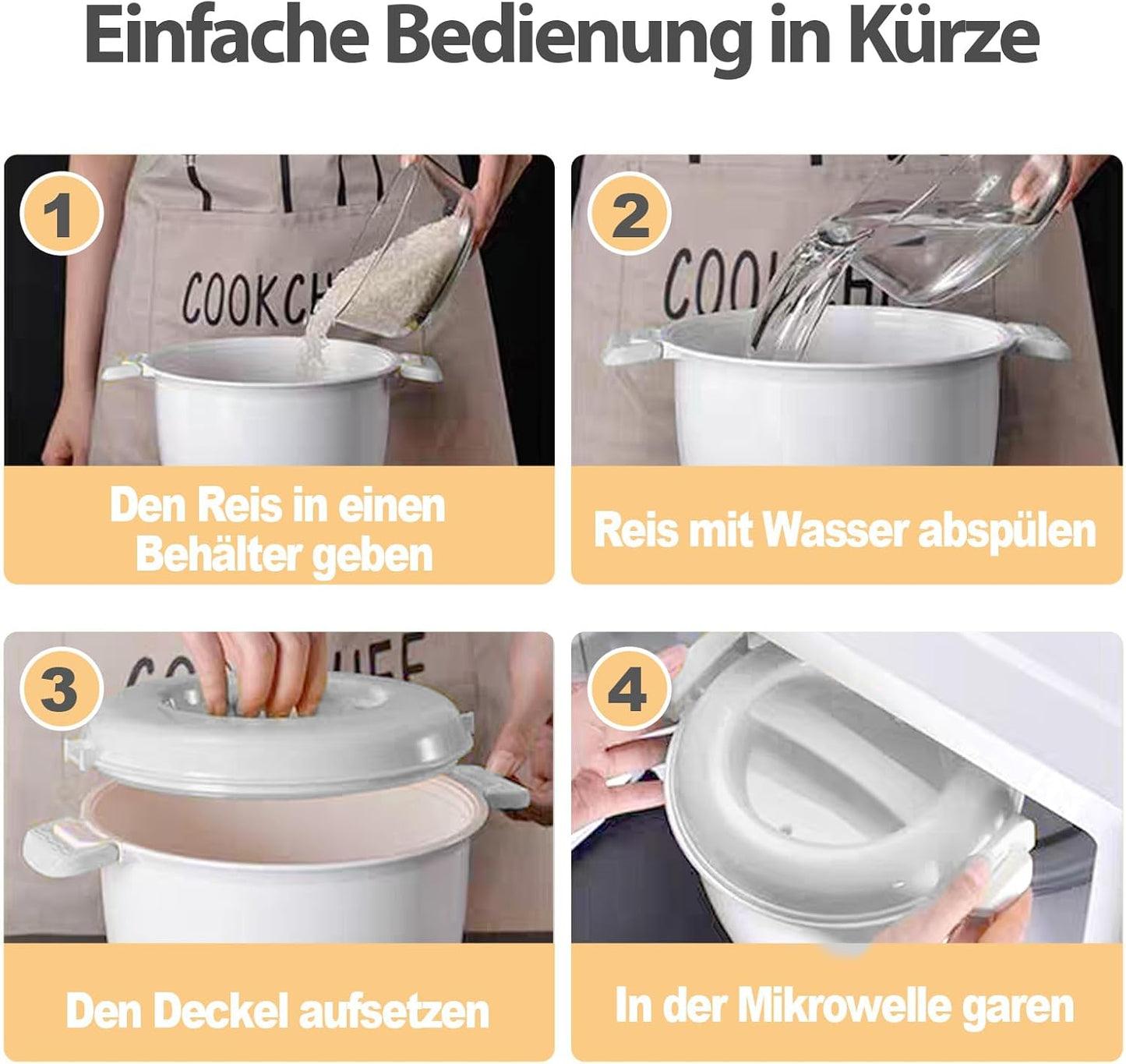 Tragbarer Mikrowellen-Reiskocher (2,6L), 2.6L