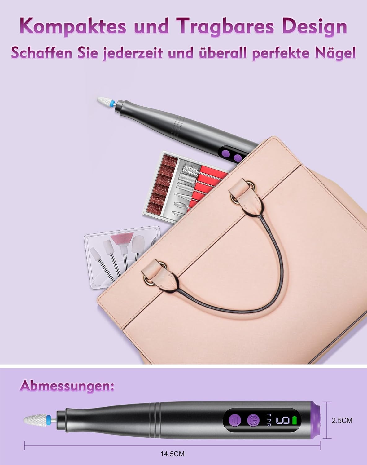 12-in-1 Nagelfräser Set, Grau