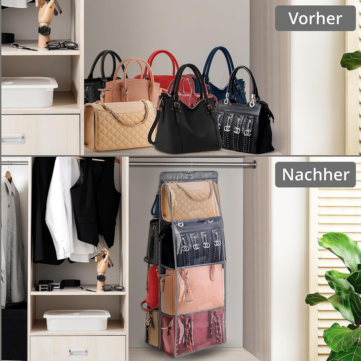 Handtaschen Organizer (2er Set), Grau