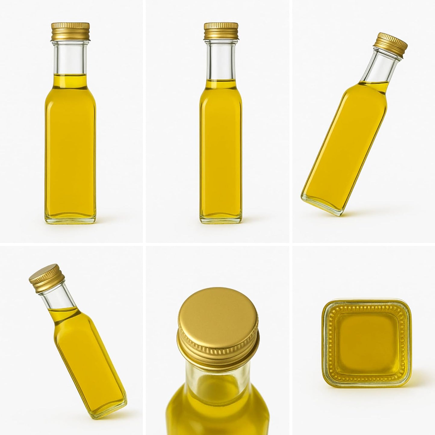 10-teiliges Glasflaschen-Set mit Schraubverschluss, Transparent/Gold 10 Stück