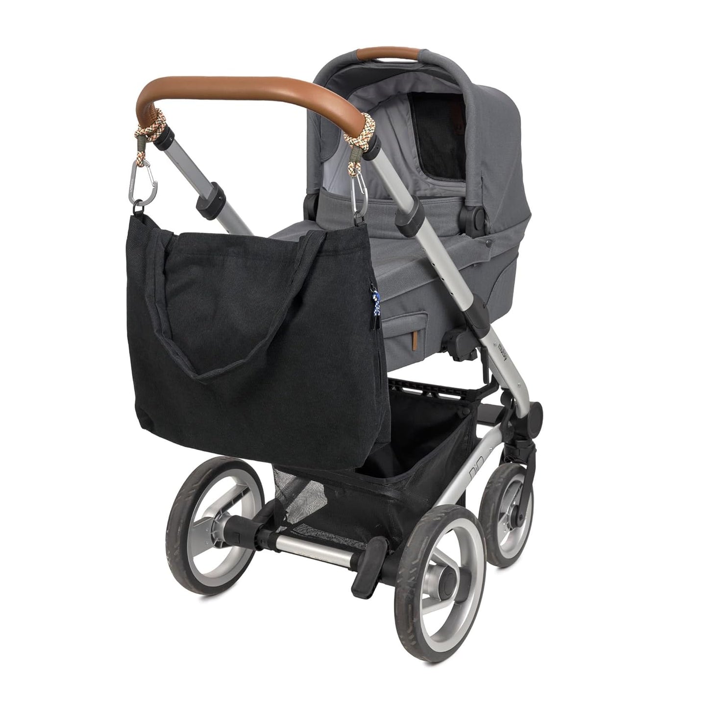 Wickeltasche Mix Shopper mit Kinderwagenbefestigung, Schwarz Cord