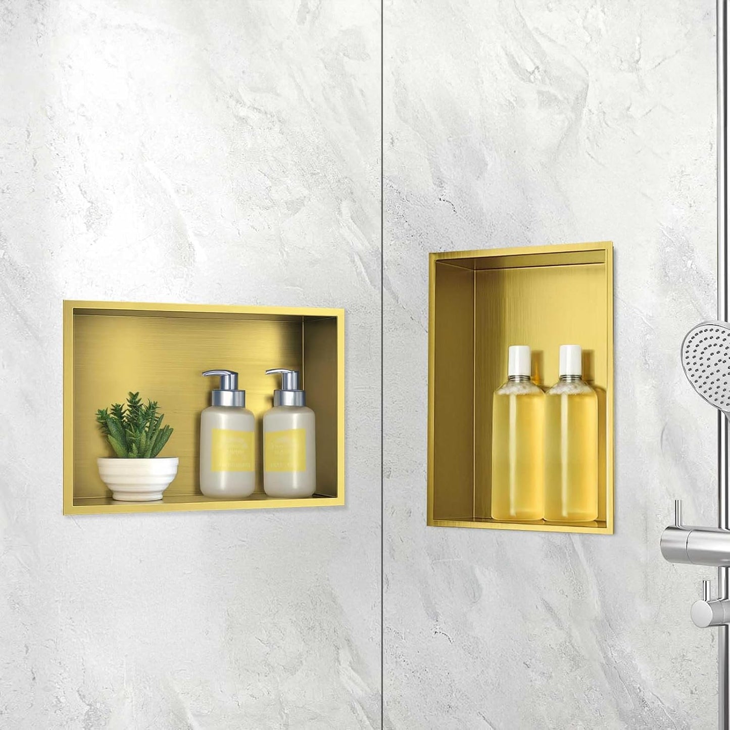 Wandnische Dusche, 30×45cm (Einzelregal) Gold