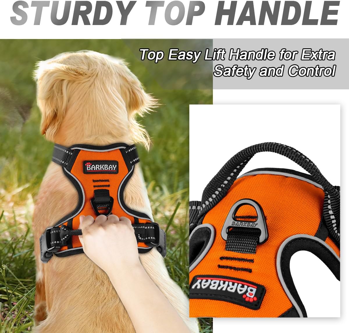 No-Pull Hundegeschirr, Medium(Chest:22-27") Orange