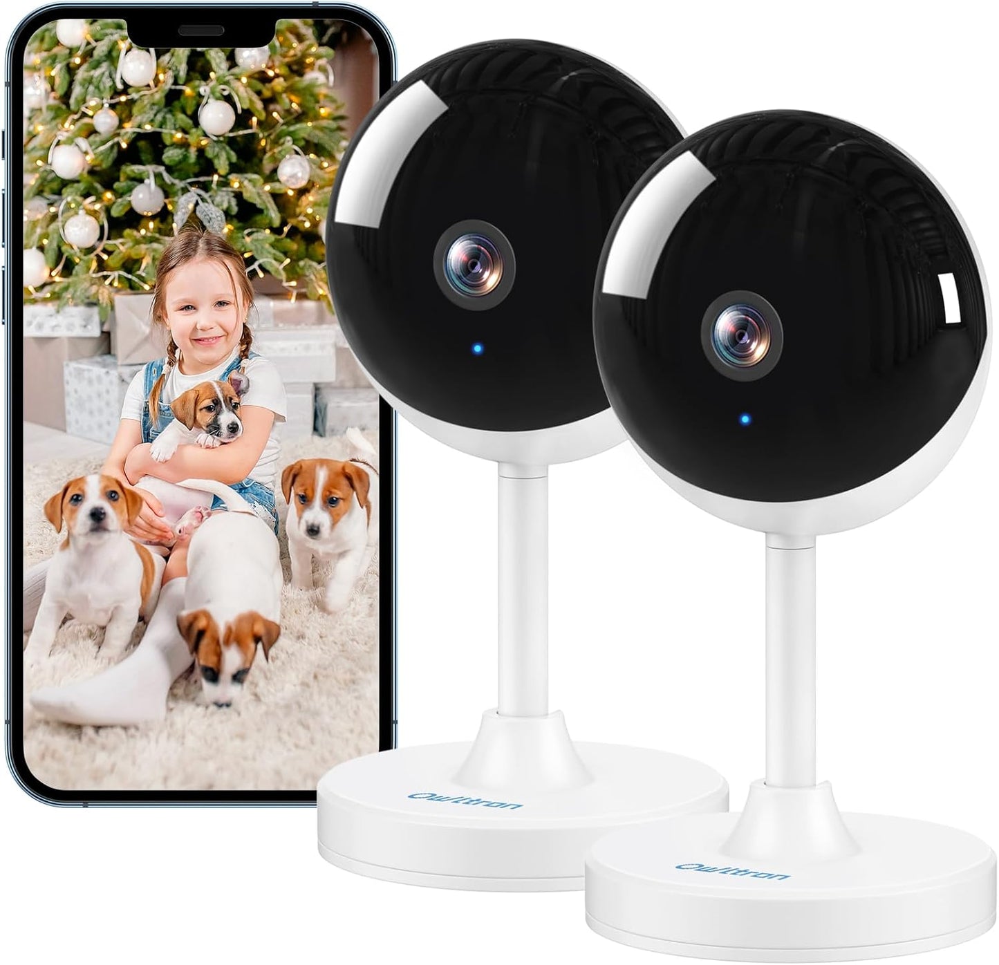 Überwachungskamera-Set mit Bewegungserkennung, 2 stück-2.4GHz Weiss