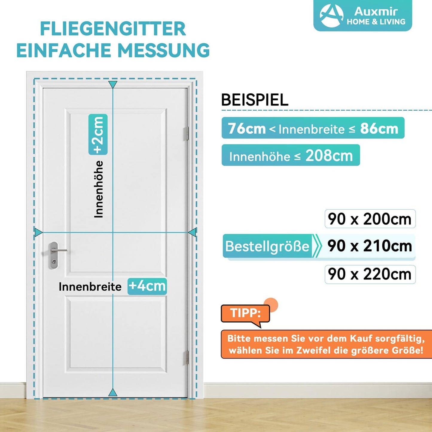 Magnet-Insektenschutz für Balkontür 110x220cm, 110x220cm Schwarz