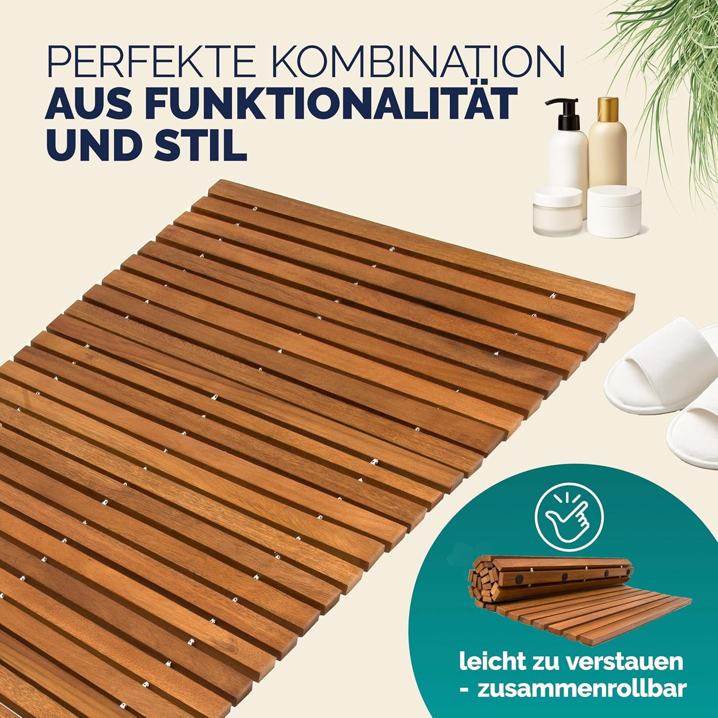Rutschfeste Badematte, 1 76 x 50 cm