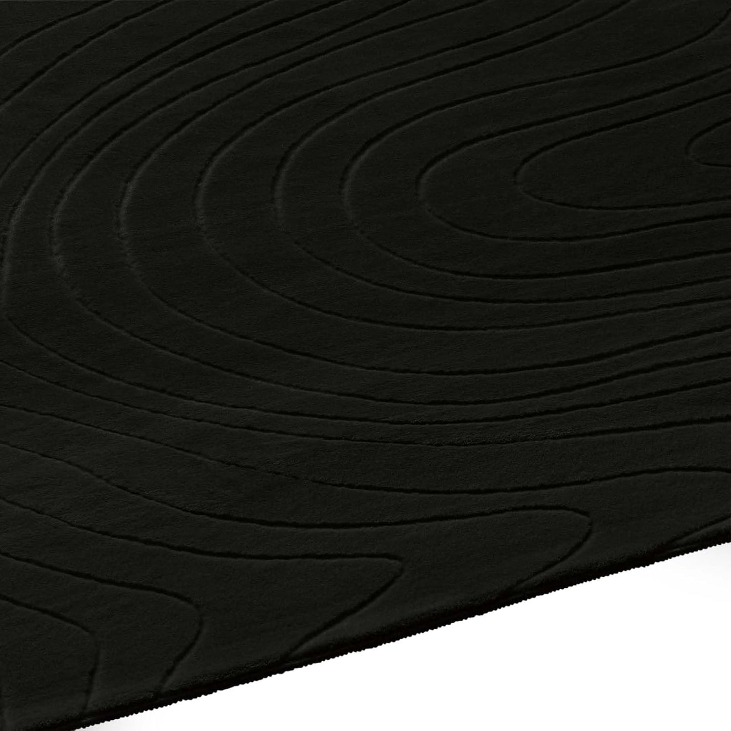 Rutschfeste Badematte, waschbar, Anthrazit Abstrakte Wellen 120 x 170 cm (Rechteckig)
