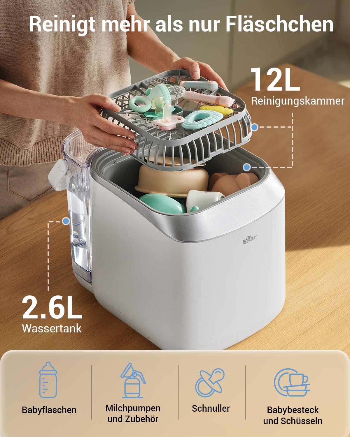 Bottle Washer Pro für Babyflaschen & Milchpumpen-Teile