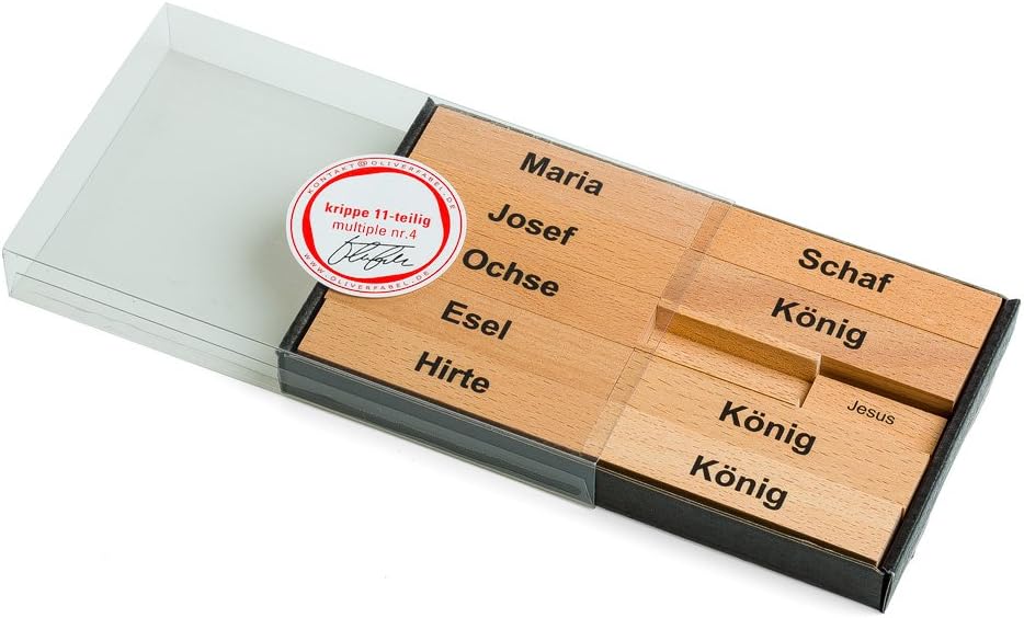 Puristische Design-Krippe im Bauhausstil, Deutsch