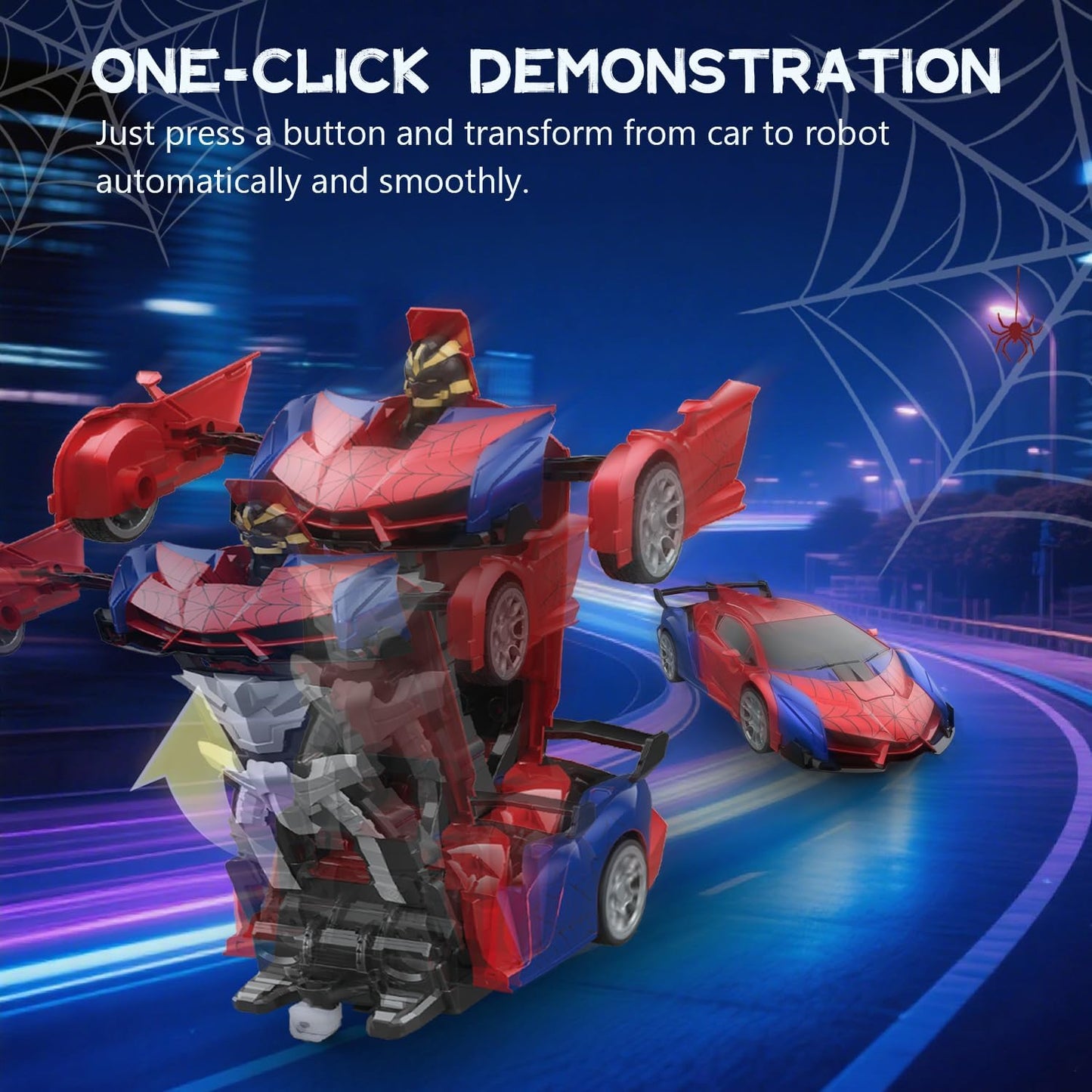 2 in 1 Transform Spielzeugauto & Roboter Spider