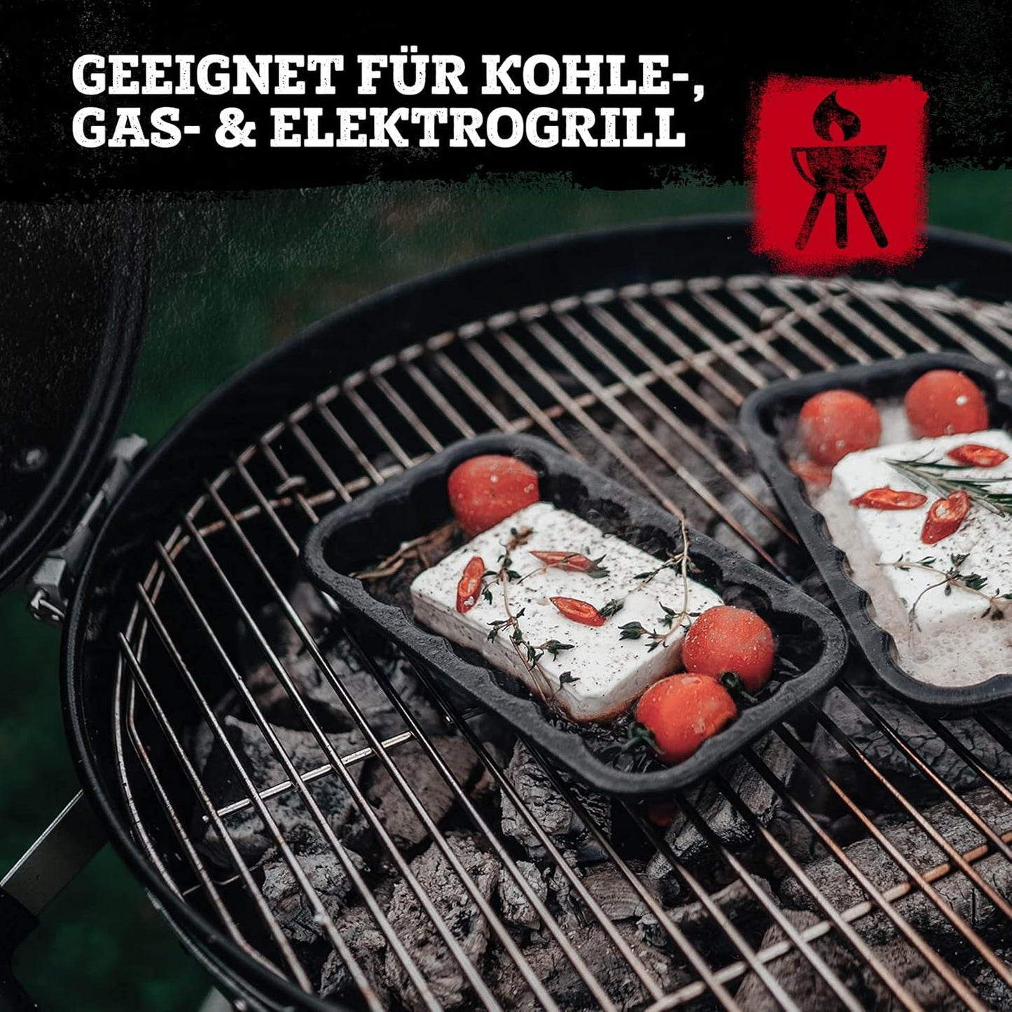 Grillschale aus Edelstahl, A: Einzel