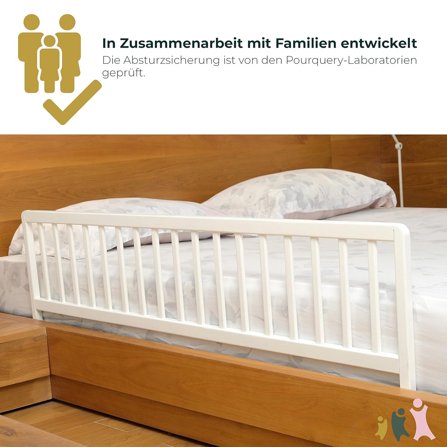 Bettschutzgitter, Weiss, 140 cm