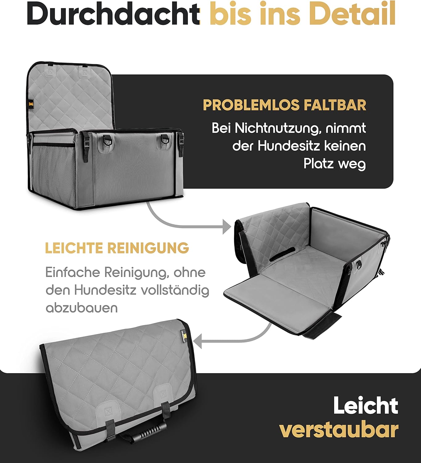 Hundeautositz, Grau
