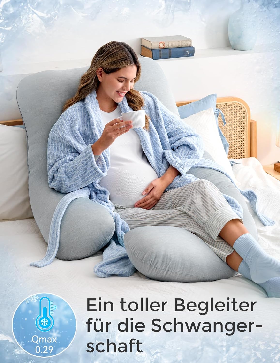 Schwangerschaftskissen in U-Form, Hell Grau U-Form