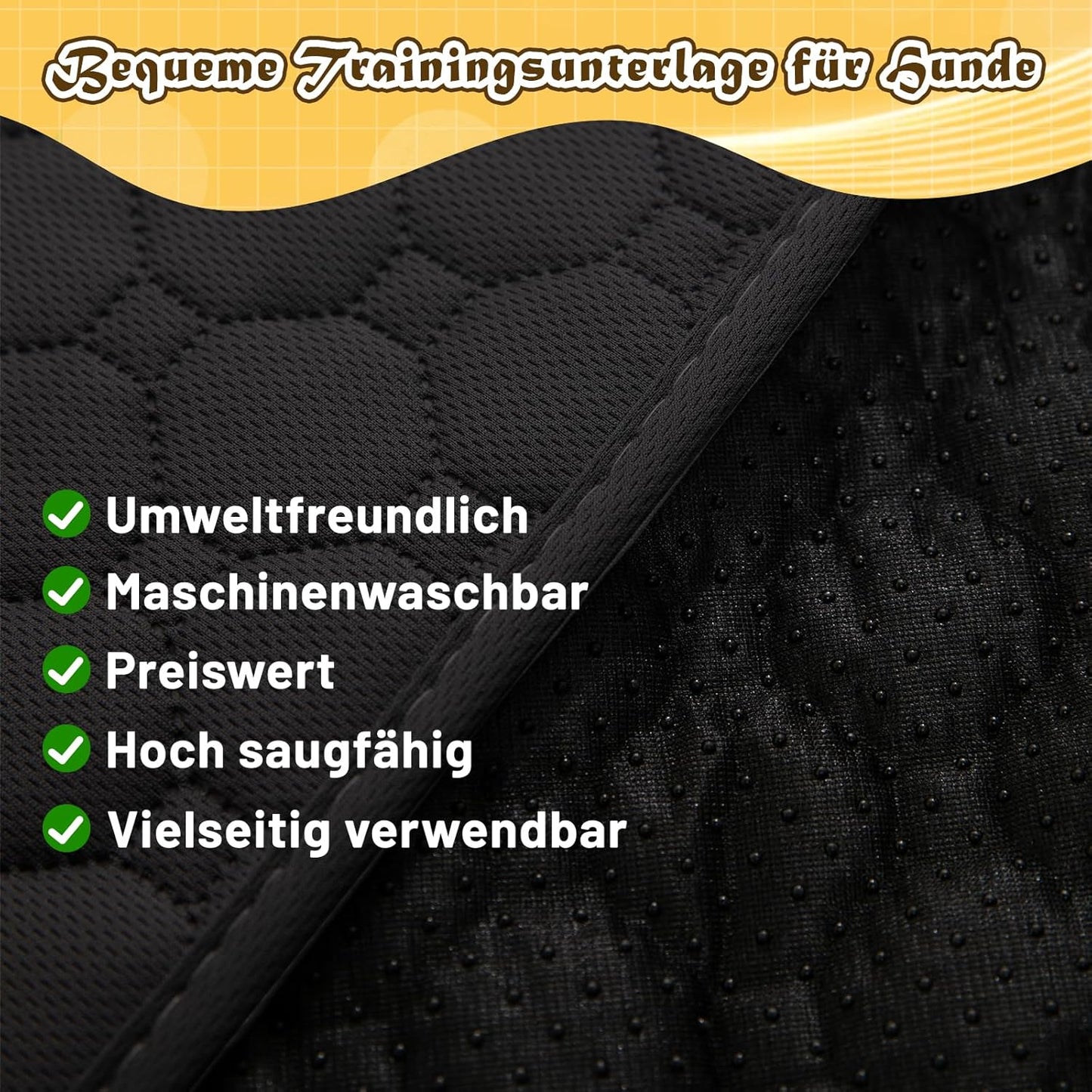 2-teiliges Trainingsunterlagen-Set, waschbar, Schwarz 70x100cm