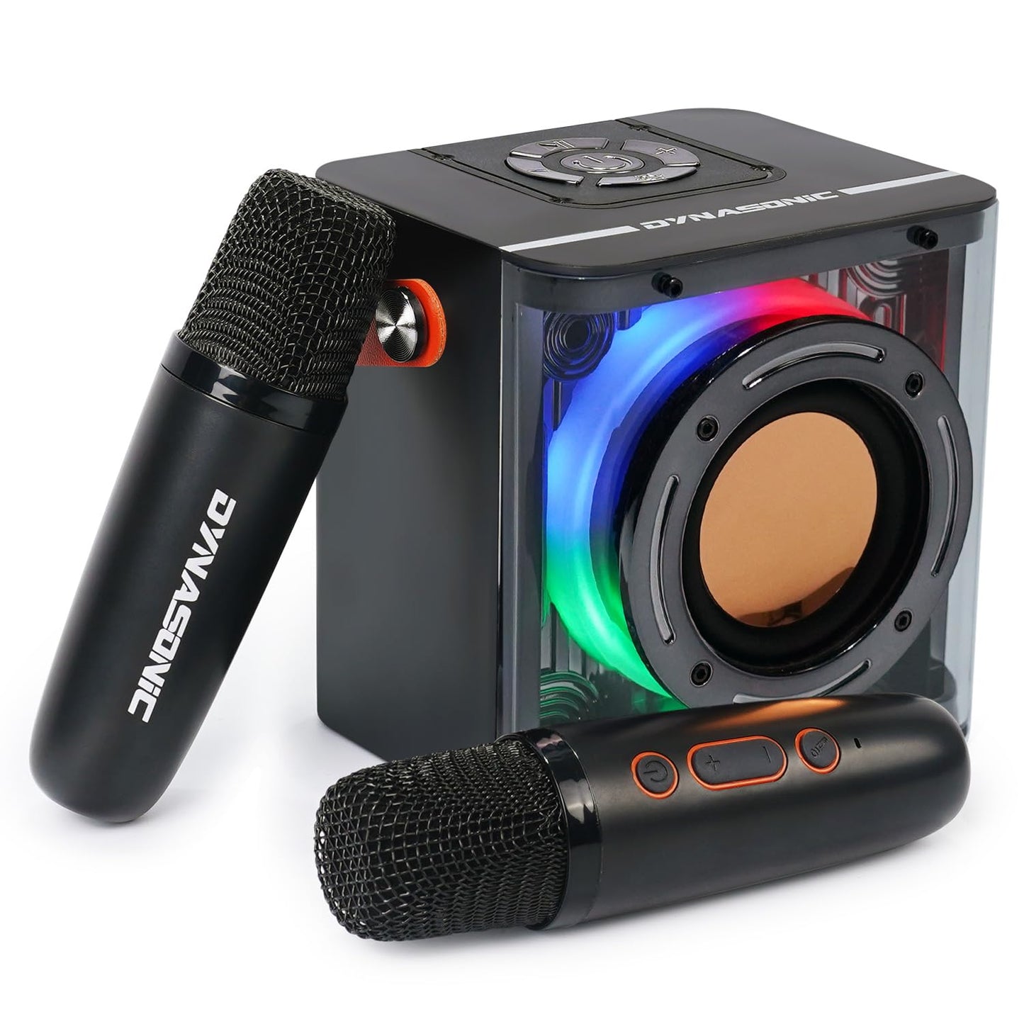 Karaoke-Lautsprecher B52 mit 2 Mikrofonen, Schwarz