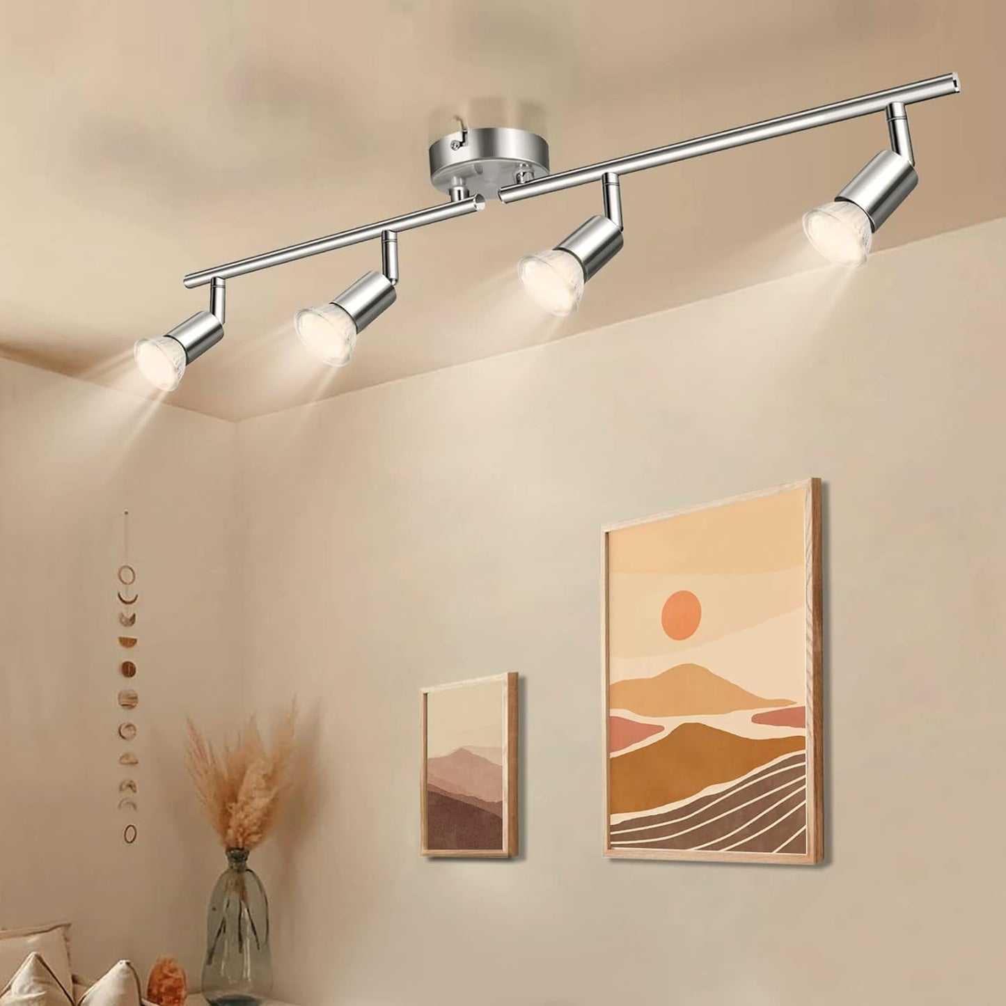 LED Deckenleuchte, 5W 4 Flammig Matt Nickel 2800k Warmweiss
