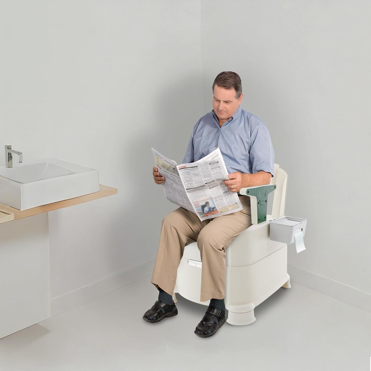 Mobiler Toilettenstuhl für Senioren